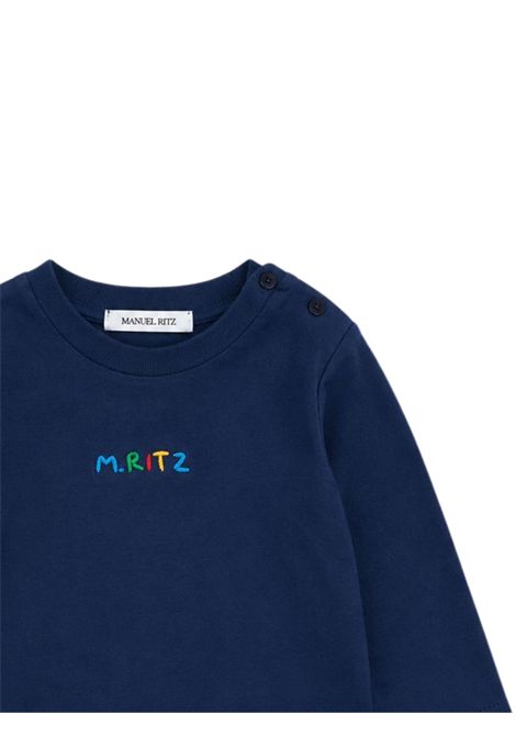 T-shirt neonato blu in cotone Manuel Ritz | 4492BLU